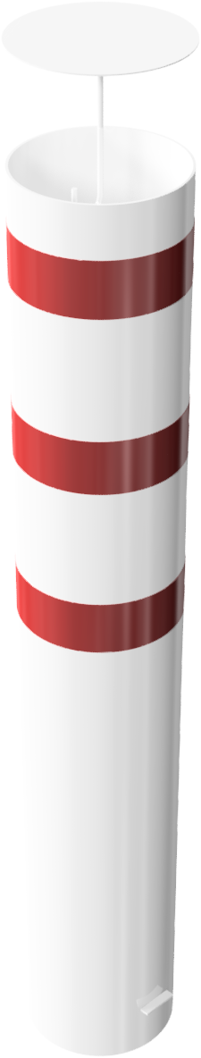 Steel tube barrier bollard for setting in concrete